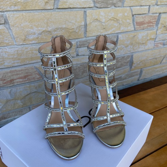 Aldo 7.5 Norta-81 Sparkle Sandal Heels - Picture 3 of 5